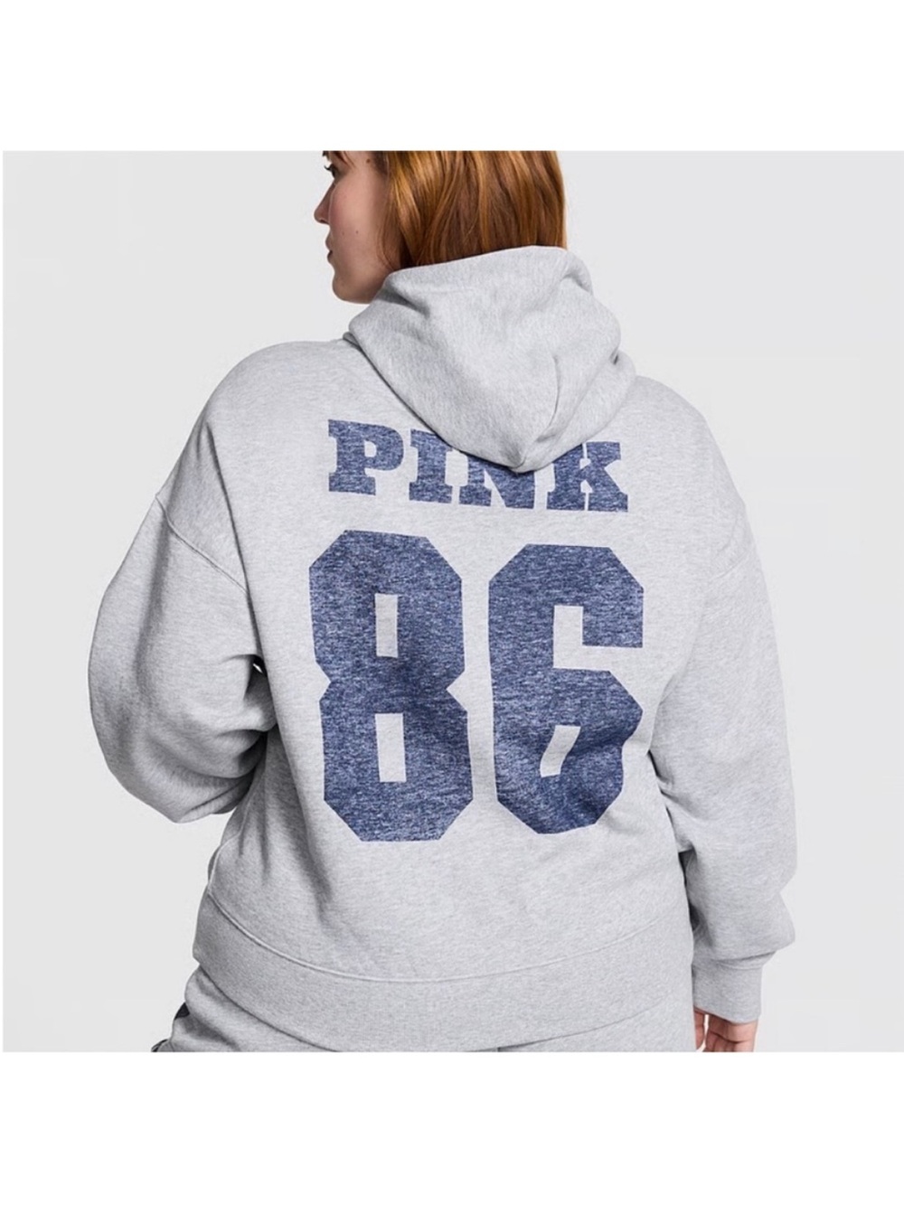 PINK Victoria's Secret Light Gray Zip-Up Hoodie xxl